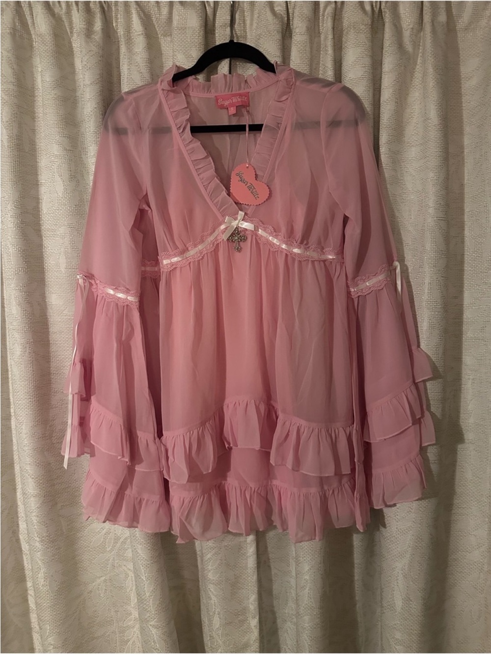 Sugar Thrillz Pink Ruffle Real Divinity Mini Dress